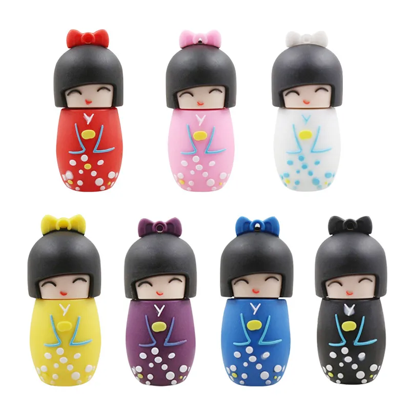 Мультяшный флеш-накопитель японские куклы кимоно девушка usb флэш-накопитель 64 ГБ 32 ГБ 16 ГБ 8 ГБ 4 ГБ флэш-карта памяти Флешка для детей Подарки