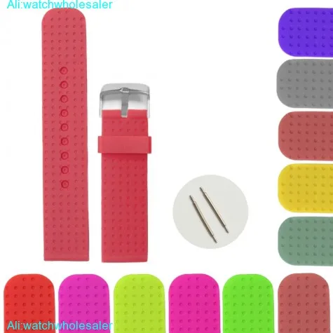 22mm Carnation Pink Silicone Jelly Rubber Ladies Watch Band Straps WB1053U22JB