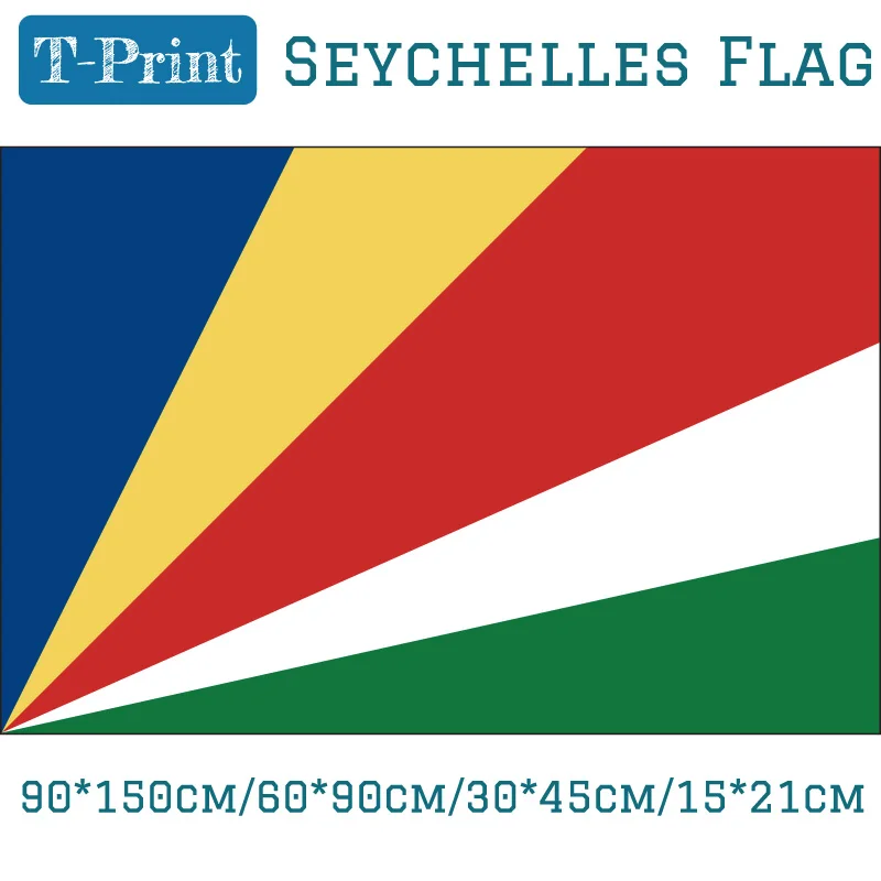 

Republic of Seychelles National Flag 90*150cm/60*90cm/15*21cm For Home decoration World Cup National Day 30*45cm Car Flag