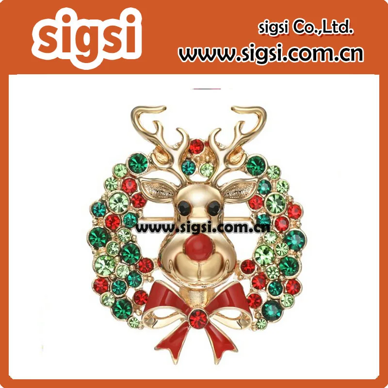 

100pcs/lot 55mm Multicolor Rhinestone Deer Christmas Pendant
