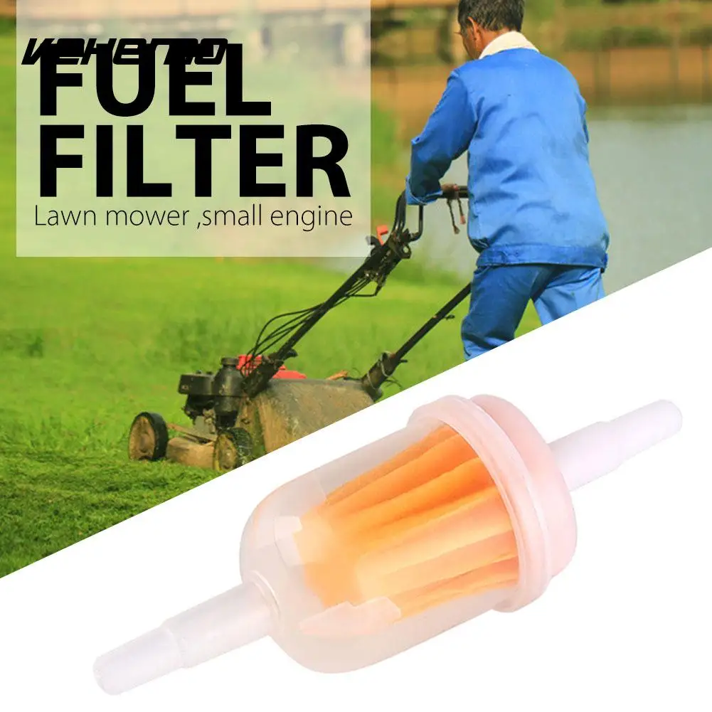 10Pcs 1/4" x 5/16" Yellow Plastic Inline Fuel Filters Lawn Mower Engine