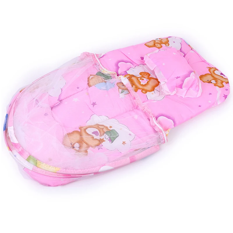 HAOBABY. Детская кроватка сетка портативная складная детская кровать москитная сетка розовый синий детская мультяшная складная кроватка Подушка для палатки матрас
