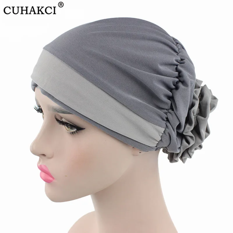 CUHAKCI мусульманский головной убор тюрбан Кепка женские шапки Весенняя шапочка под хиджаб осенняя шляпа Цветочная шапочка Эластичный Тюрбан выпадение волос Головной убор