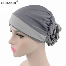 CUHAKCI мусульманский головной убор тюрбан Кепка женские шапки Весенняя шапочка под хиджаб осенняя шляпа Цветочная шапочка Эластичный Тюрбан выпадение волос Головной убор