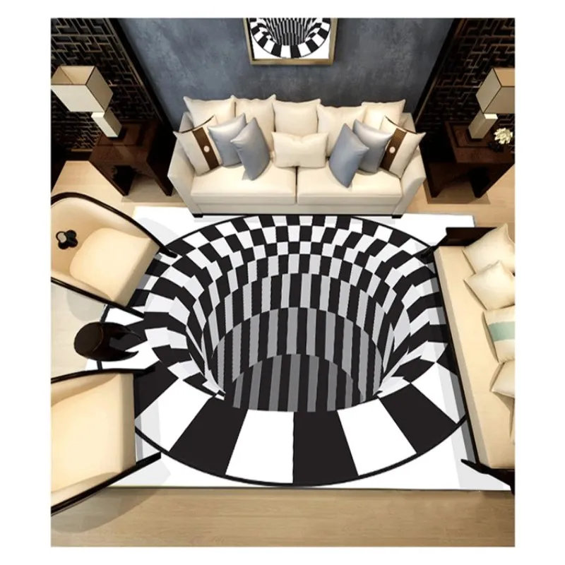 Современный прямоугольный акриловый большой ковер для гостиной, спальни, черный Дизайнерский ковер в виде ловушки для спальни, модный коврик на заказ - Цвет: rectangle