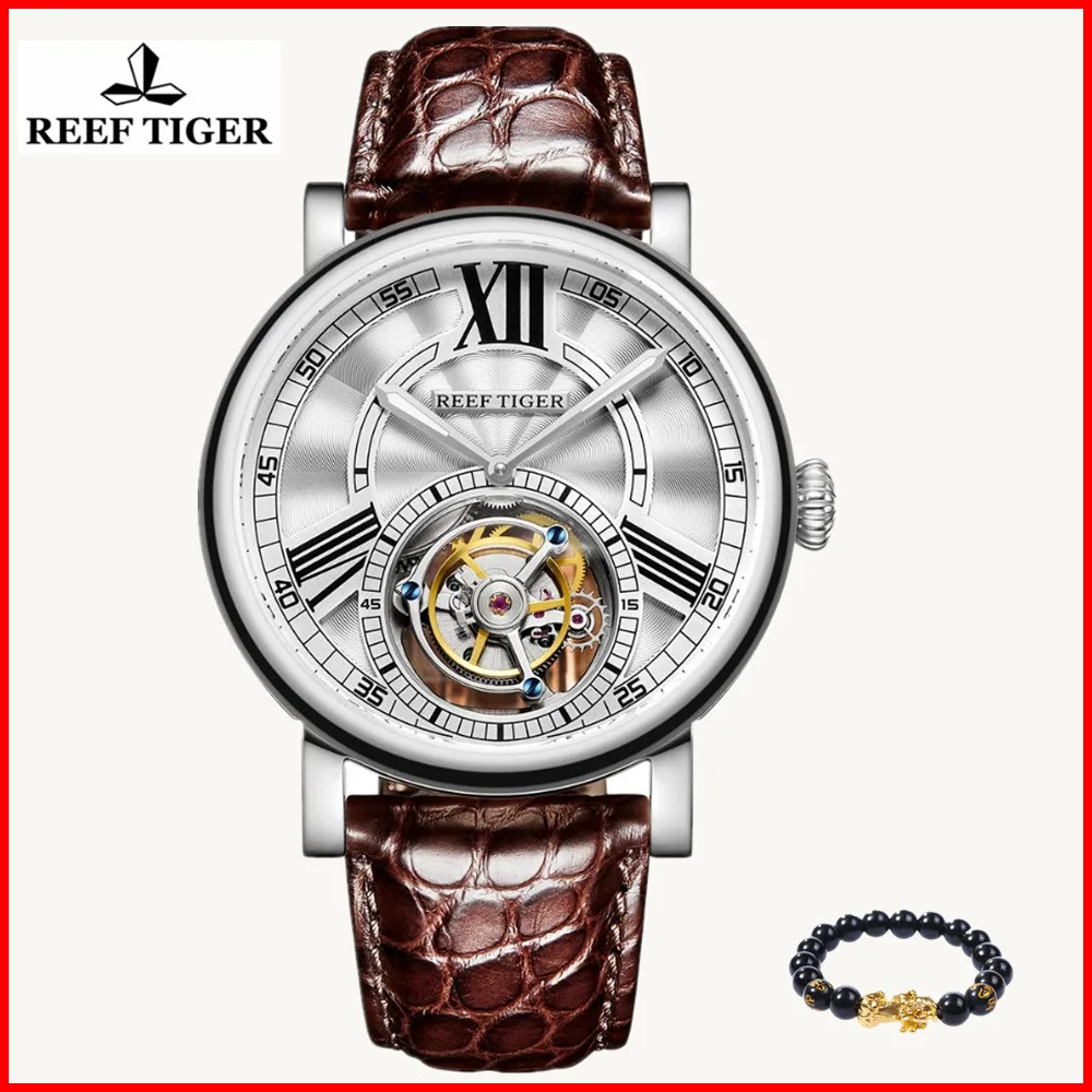 

2019 Reef Tiger/RT Brand Luxury Men Watch Tourbllon Casual Automatic Alligator Leather Strap Sports Waterproof Watches RGA1999