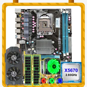 Buy HUANAN ZHI Motherboard Bundle X58 LGA1366 Motherboard With CPU Xeon X5670 2.93GHz With Cooler RAM 2*8G RECC GTX760 2G Video Card