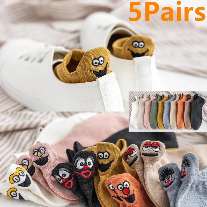 Kawaii-Embroidered-Expression-Women-Socks-Happy-Fashion-Ankle-Funny-Socks-Women-Cotton-Summer-1-Pair-Candy
