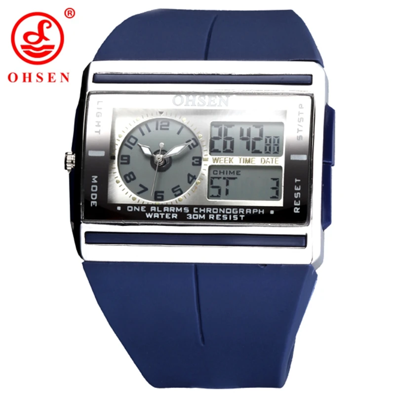 

Relogio Masculino OHSEN Fashion Sports Watch OHSEN Brand LED Electronic Wrist Watch Dual Core Waterproof Military Digital Watch