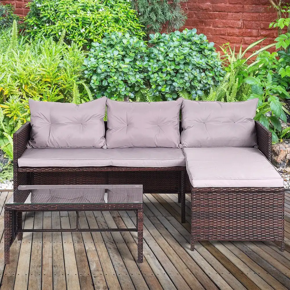 Giantex 3 Pcs Outdoor Furniture Rotan Sofa Lounge Chaise Sofa Ans Meja Kopi Empuk Patio Furnitur Kebun Hw58535 Garden Furniture Outdoor Furniture Rotanfurnitur Perabot Aliexpress