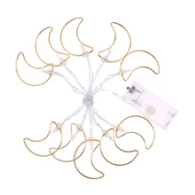 SHGO-1.1M 10 светодиодных лунных гирлянд, светодиодных сказочных огней, рождественских, свадебных, декоративных огней, на батарейках, мерцающие огни