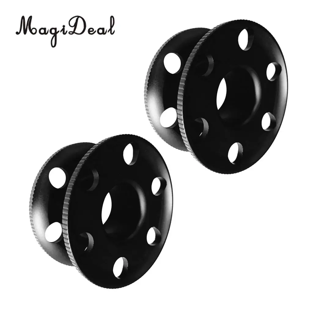 MagiDeal 2 Pieces Aluminum Scuba Diving Finger Spool Dive Reel Empty Guide Line Spool