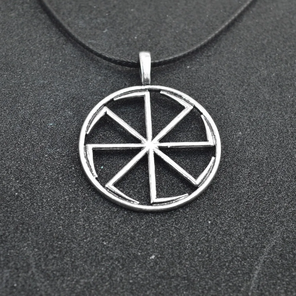 

Daisies 1pcs Spinning Wheel of Life Swastika Slavic Slavonic Pagan Colovrat Slavs Pendant Necklace Rope Chain Ancient Jewelry