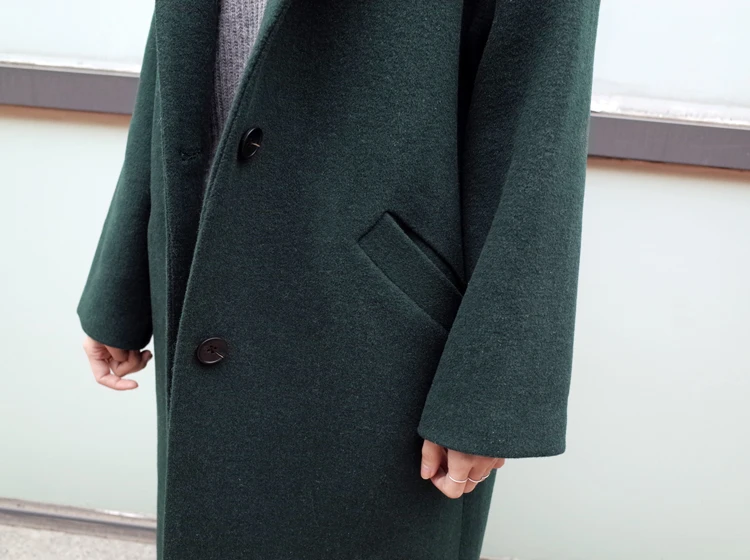 Женское зимнее пальто, длинное шерстяное пальто, Осень-зима, новое повседневное толстое Стеганое пальто больших размеров, длинное шерстяное пальто S-5XL