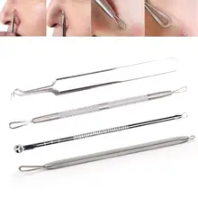 4Pcs/1set Blackhead Remover Cleaner Tool Acne Blemish Needle Pimple Spot Extractor poseida Makeup Facial Cleaning Tools JU054