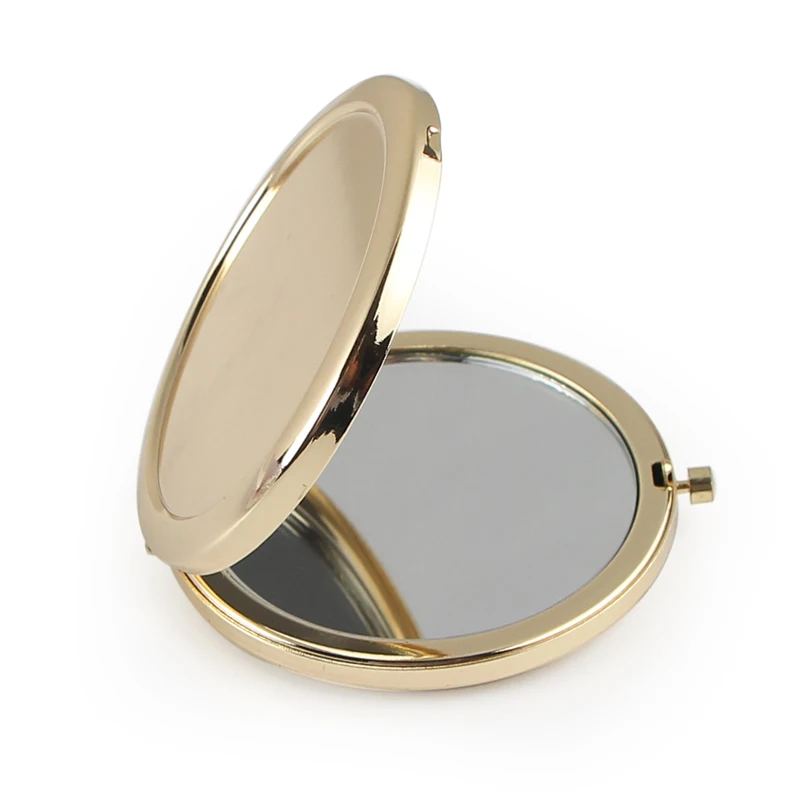 Round Mirror Compact Blank Plain gold Colour For DIY gift mirror (3)