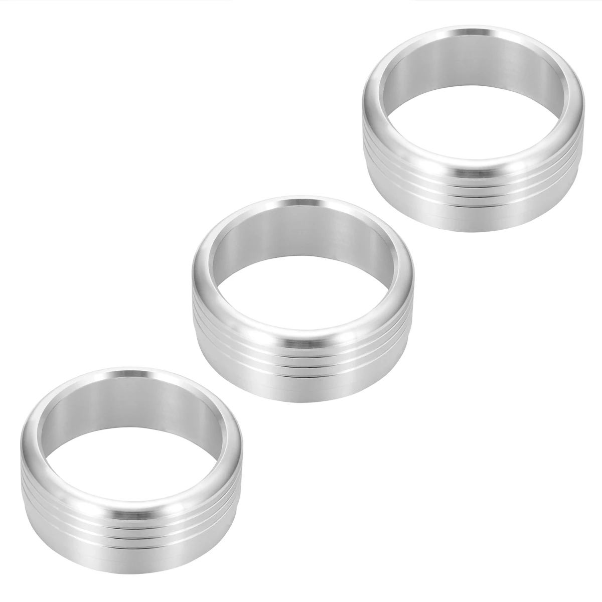 Motoparty AC Climate Control Knob Ring Covers For Subaru WRX STI Impreza Forester XV Crosstrek Control Switch Knob Covers,Silver Anodized Aluminum