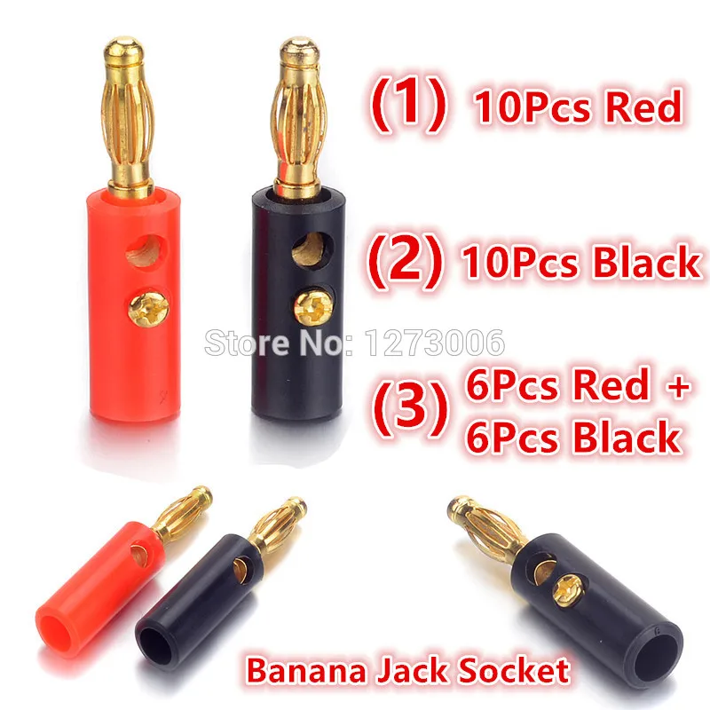 Highly Conductive 10/12Pcs Mini Banana Jack Socket 4mm Gold Plated ABS