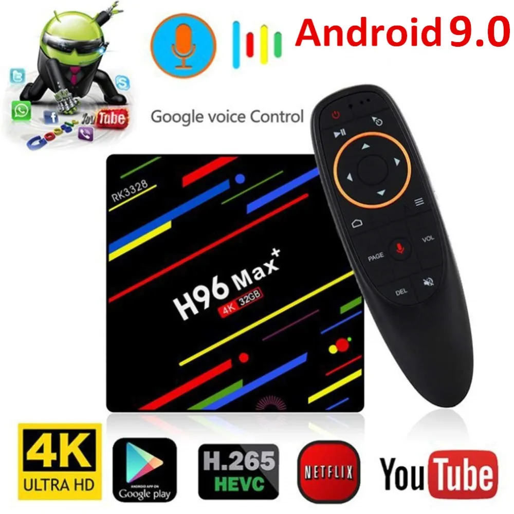 H96 MAX+ Plus Voice Control Android 9.0 TV BOX 4GB RAM 64GB ROM Rockchip Quad-Core Dual-Band Wi-Fi 2.4/5G Bluetooth 4.1 Smart TV H96 MAX+ Plus Voice Control Android 9.0 TV BOX 4GB RAM 64GB ROM Rockchip Quad-Core Dual-Band Wi-Fi 2.4/5G Bluetooth 4.1 Smart TV