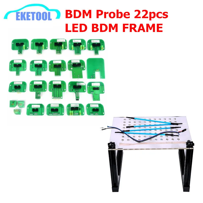 

BDM Probe 22pcs/Set Full Adapters Auto ECU Remap Programmer + LED BDM Frame ECU Programming For KTAG KESS Dimsport Best Sale
