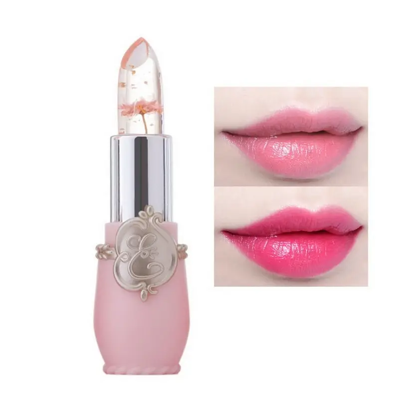 

Moisturizer Long-lasting Lipstick Jelly Flower Makeup Temperature Changed Color Lip Blam Pink Pintalabios Transparent Hot Sale