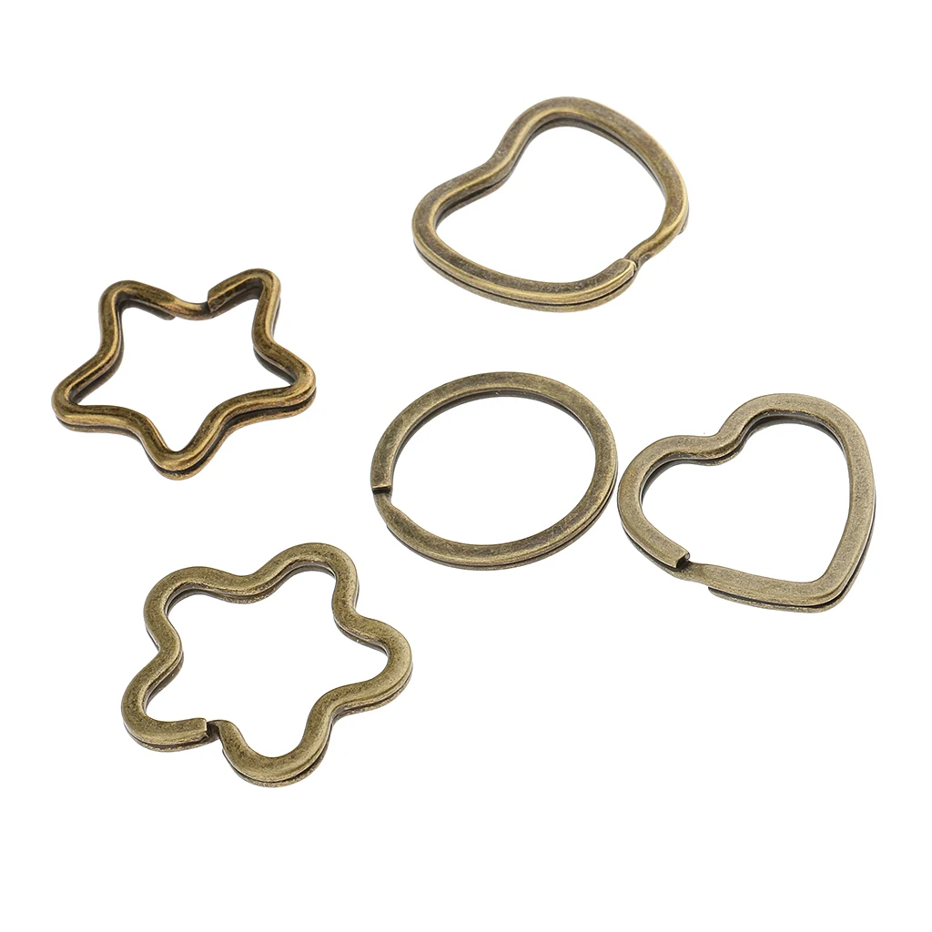20 Pieces Alloy Bronze SPILT KEY RING Key Chain Small Ring Finding Mixed Style