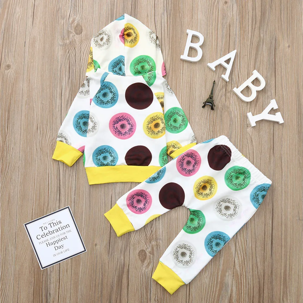 

Newborn Infant Baby Boy Girl Long-Sleeved Dot Printed Hoodie Sweatshirt Tops+Pants Clothes Outfits Toddler Boys Girls Clothing