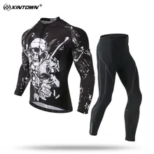 

XINTOWN 2018 New Sport Set Beast Printing Men Long Sleeve Cycling Jersey Sets Spring Cycling Jerseys Team Set MTB/Road Bike Wear