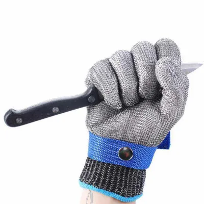 

Stainless steel grade 5 steel wire + PE steel ring anti-cutting metal butcher iron gloves for repair