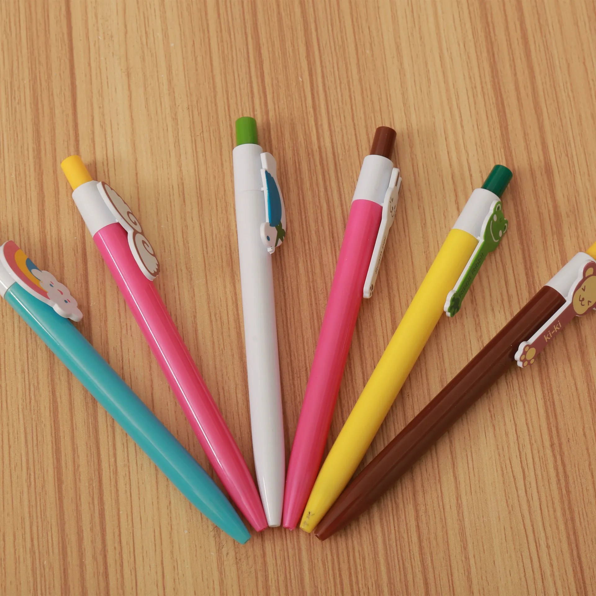 

6 Pcs Press Ball Pen Plastic Creative Pen Student Stationery For Office Supplies Gift Pens Wholesale 0.5mm Stylo Canetas Escolar