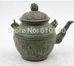 

Oriental Bronze Statue Sculpture Collectible Collection Bronze Pot T074