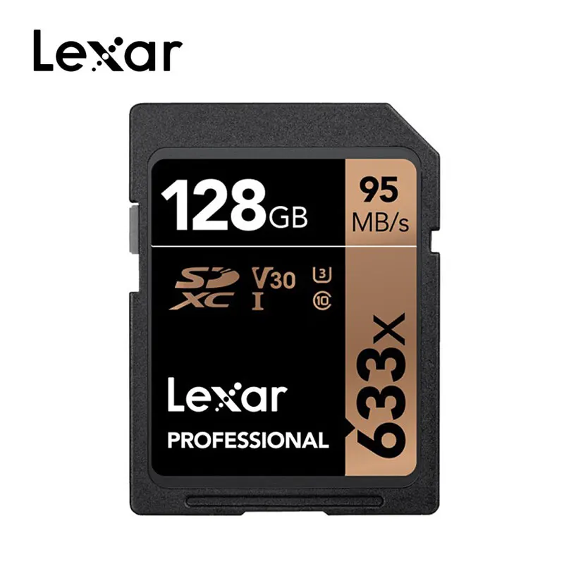 Lexar натуральная 95 МБ/с. 633x16G sd-карты 64GB 32GB 128 ГБ флеш карта SDHC/SDXC U3 Class 10 флэш карты памяти SD карты для DSLR HD видео карта - Емкость: 128 ГБ