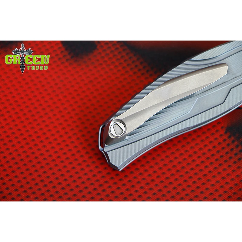 Зеленый шип F7 M390 лезвие титановая ручка Флиппер Складной нож Открытый Кемпинг Охота pocke фрукты Ножи EDC инструменты выживания