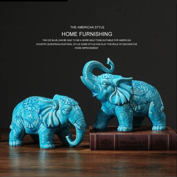 

Ceramic Elephants Ornaments European Style for Sitting Room TV Ark Wine Ark Porch Home Elepant Porcelain Table Top Decoration
