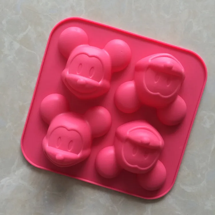 

DIY 13.7*14.5cm Mickey Mouse Silicone Cake Baking Mold Cake Pan Handmade Soap Moulds Biscuit Chocolate Ice Cube Tray Mold CL126