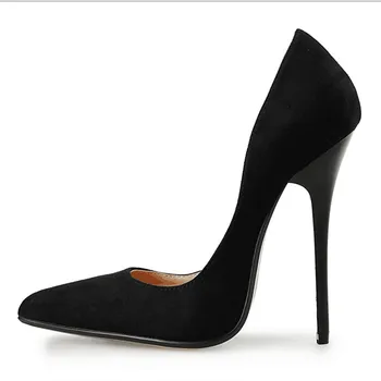 

Black Silk United States Pumps A23 Europe and The United States Explosion Section Pointed Sweet High-heeled Shoes