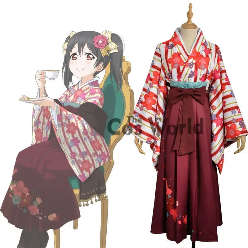 Love Live Nico Tojo Umi Kotori Taisho Kimono Dress Yukata Outfit Cosplay Costume Love Live Nico Tojo Umi Kotori Taisho Kimono Dress Yukata Outfit Cosplay Costume