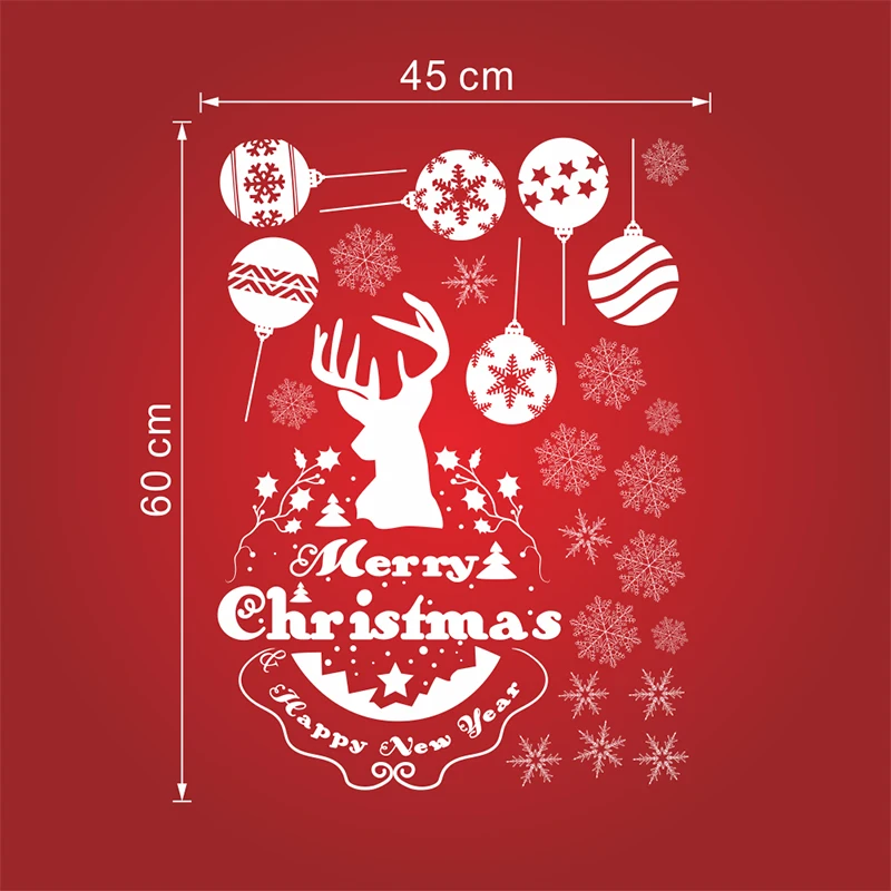Merry Рождественская елка Снеговик наклейки на стену украшение дома поделки ПВХ магазин окно олень праздничный плакат художественные наклейки