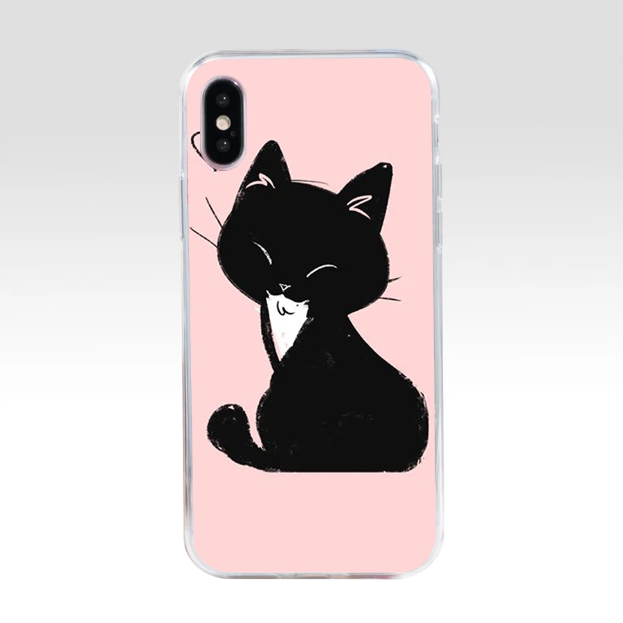 Мягкий силиконовый чехол из ТПУ для iphone 5 5s se X XR XS Max 100WE Cute Cat Kitty Space Meow|Бамперы| |