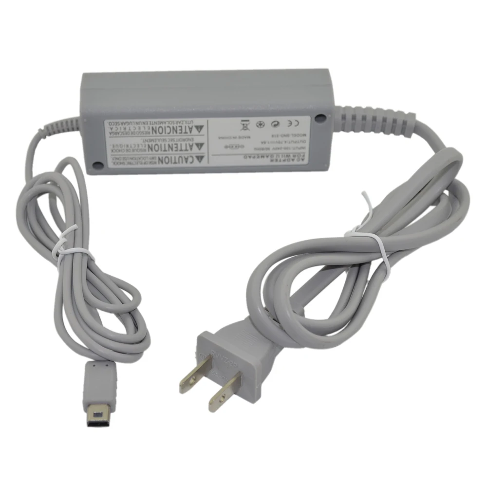 

50PCS a lot US Plug For Nintendo Wii U WiiU Game Console/host Gamepad/Pad 100-240 Power Supply AC Charger Adapter Cable