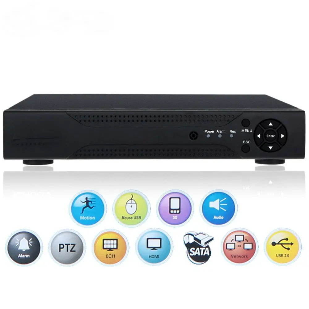  8CH AHD DVR 720P NVR HDMI P2P Cloud Network Onvif Digital Video Recorder Android/iOS for Security Camera Surveillance System 