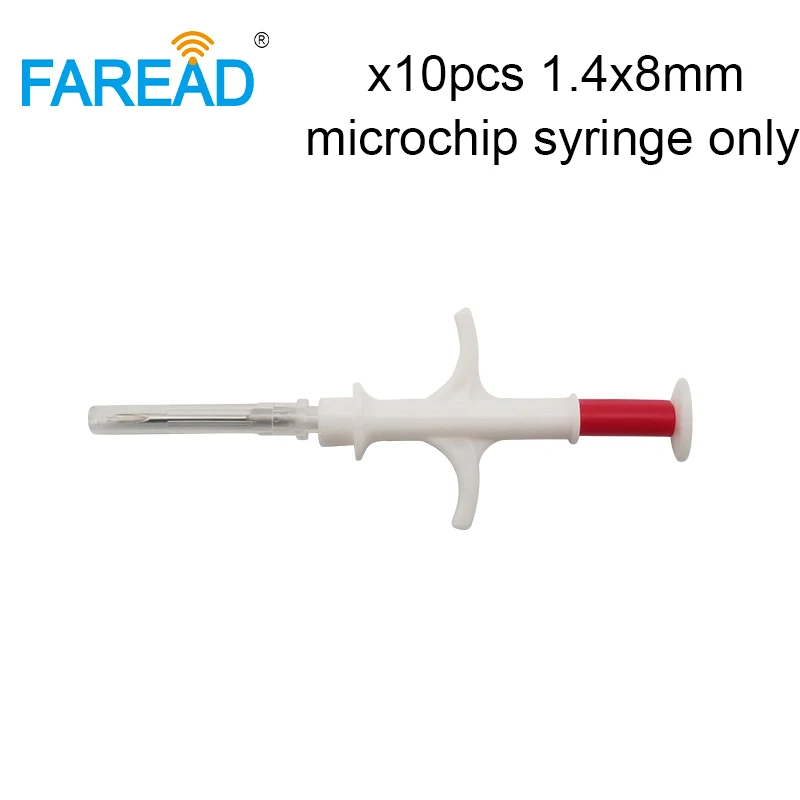 ISO11784/5 FDX-B считыватель для домашних животных чип транспондер USB RFID ручной микрочип сканер для собак, кошек, лошадей - Цвет: x10 1.4syringe only