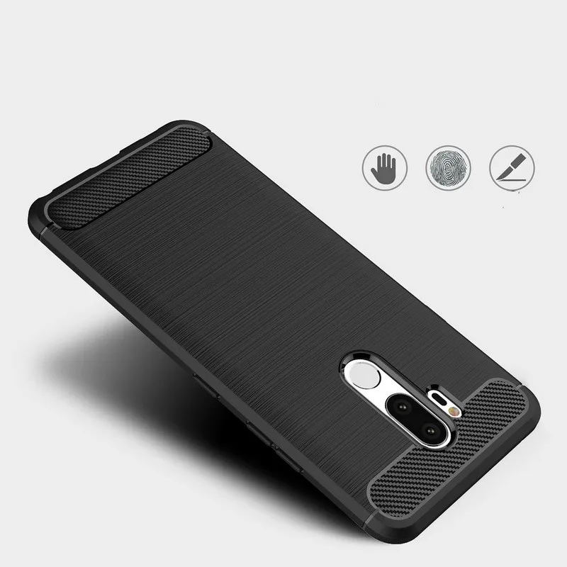 

Fashion Carbon Fiber Texture Matte Case Anti-skid Cover For LG G7 Q7 Soft Silicon Shockproof Back Cover For LG K8 K10 2018 Shell