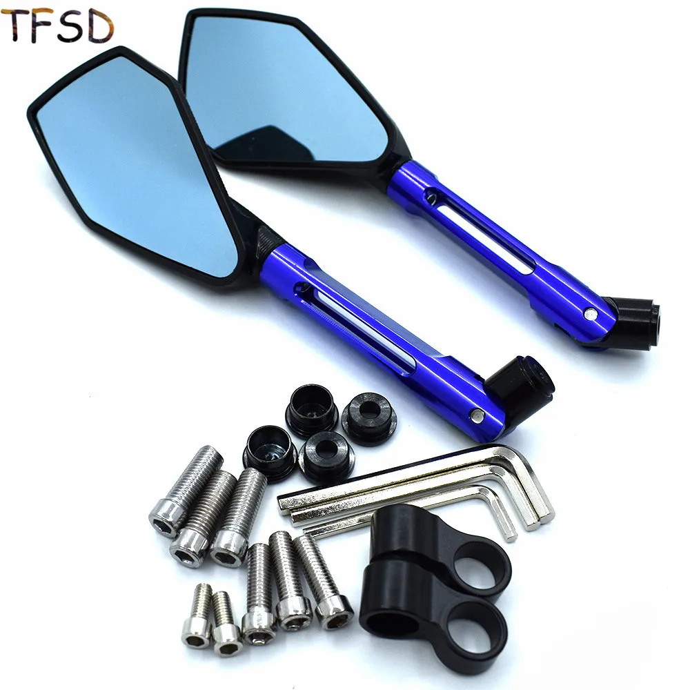 

Universal 8mm 10mm Aluminum CNC Motorcycle Motorbike rearview back side mirror colorful For Honda CBR300R CB300F CB300FA