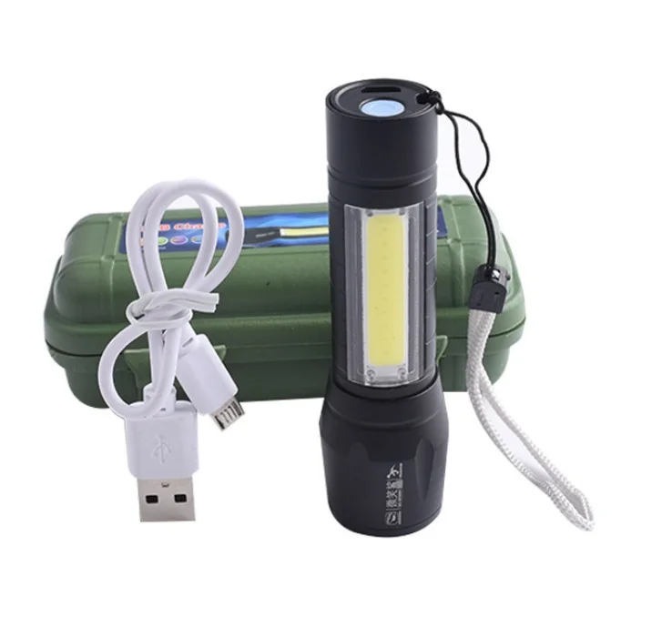 

Portable LED Flashlight COB+XPE Tactical Torch Zoomable Focus Flashlights 3/4 Modes Waterproof Work Light