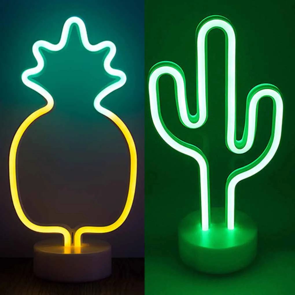 LED неоновый в виде звезды луны сердца Настольный ночной Светильник вечерние