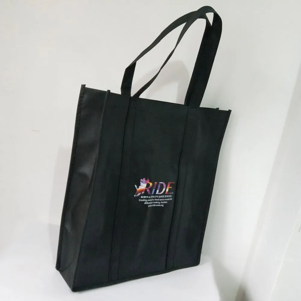 Оптовая Продажа 1000 шт./лот пользовательские с напечатанным логотипом компании многоразовые Нетканая тканые сумки для покупок эко