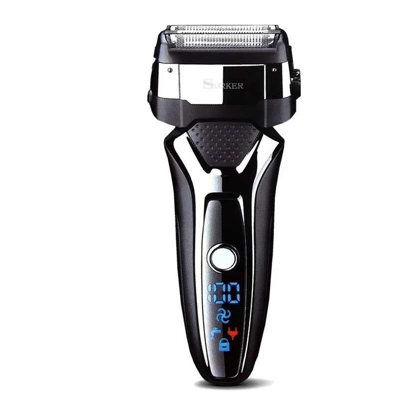 

Two speed Turbocharged shaver 3 blade electric shaver face beard rechargeable electric razor for men lithium battery LCD display