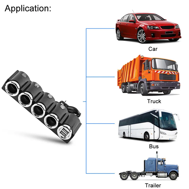 Автомобильный разветвитель прикуривателя DC 12 V/24 V 3.1A USB 4 сторонняя Автоматическая автомобильного прикуривателя 120 W-разветвитель на Мощность Зарядное устройство адаптер 1A
