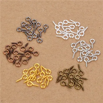 

200pcs Mini Eye Pins Eyepins Hooks Eyelets Screw Silver Gold Clasps Hooks Jewelry Findings DIY Beaded Pendant Accessories 4x8mm